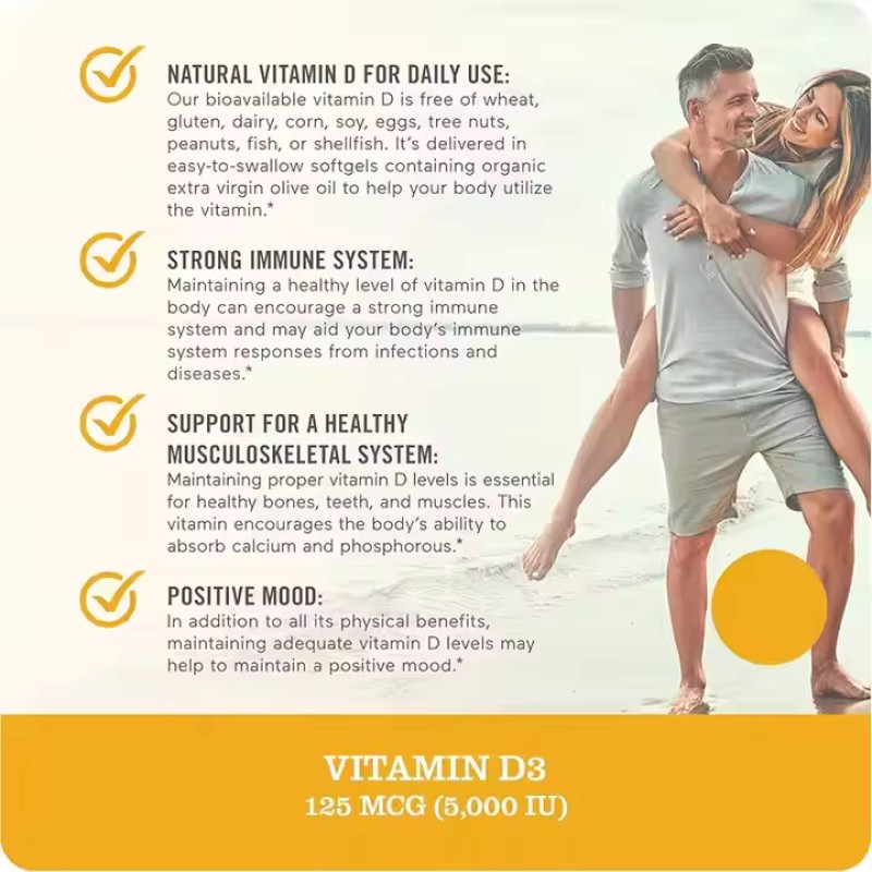 Vitamin D3 Softgels Factory - Gluten Free Immune