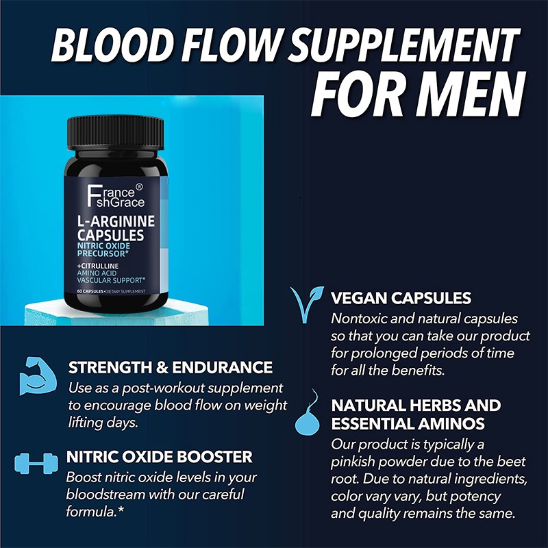 L-Arginine Capsules Factory - Nitric Oxide Supplement 60ct