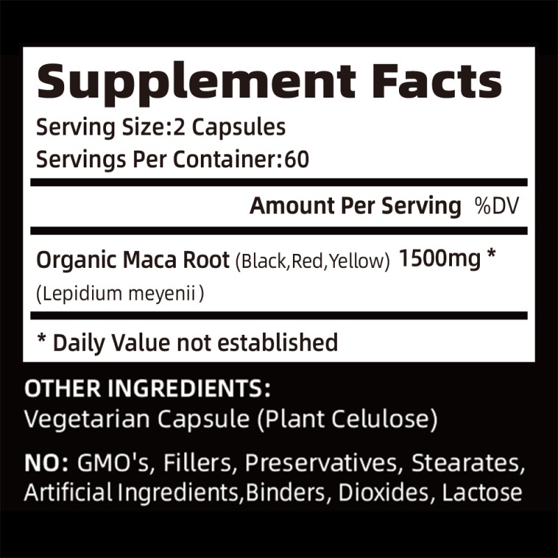 Maca Root Supplement Factory - Organic Drive Support