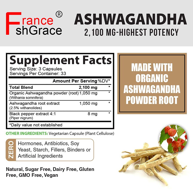 Ashwagandha Capsules Supplier - 2100mg Organic Stress Relief