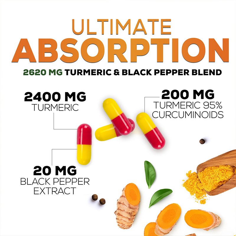 Turmeric Curcumin Supplier - 1950mg Ginger Black Pepper