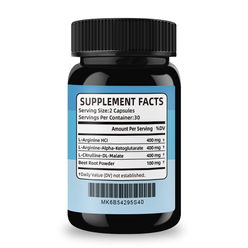 L-Arginine Capsules Factory - Nitric Oxide Supplement 60ct