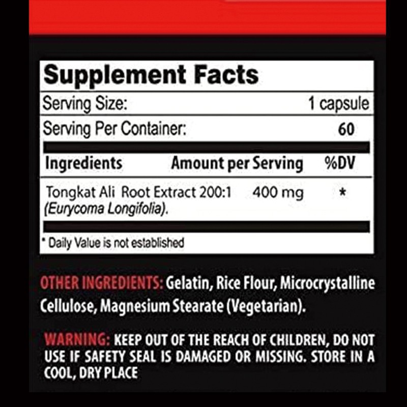 Tongkat Ali Capsules Manufacturer - 60ct Wellness Goals