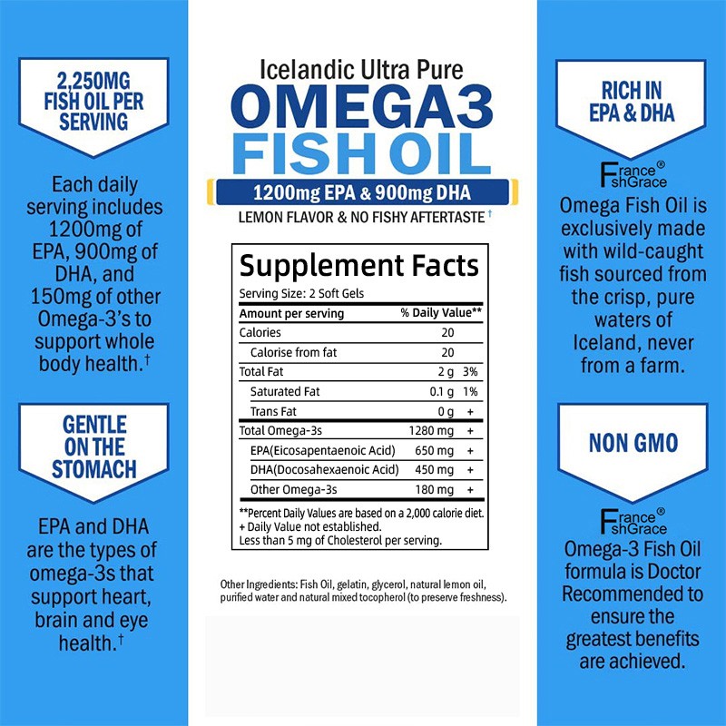 Fish Oil Softgels Factory - Omega 3 Immune Heart