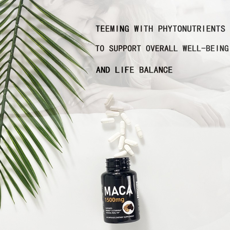 In Stock Maca Capsules 60 Vegetarian Adult-Friendly Hot Selling Cross-Border Supplement Ma/Ka Powder Dosage
