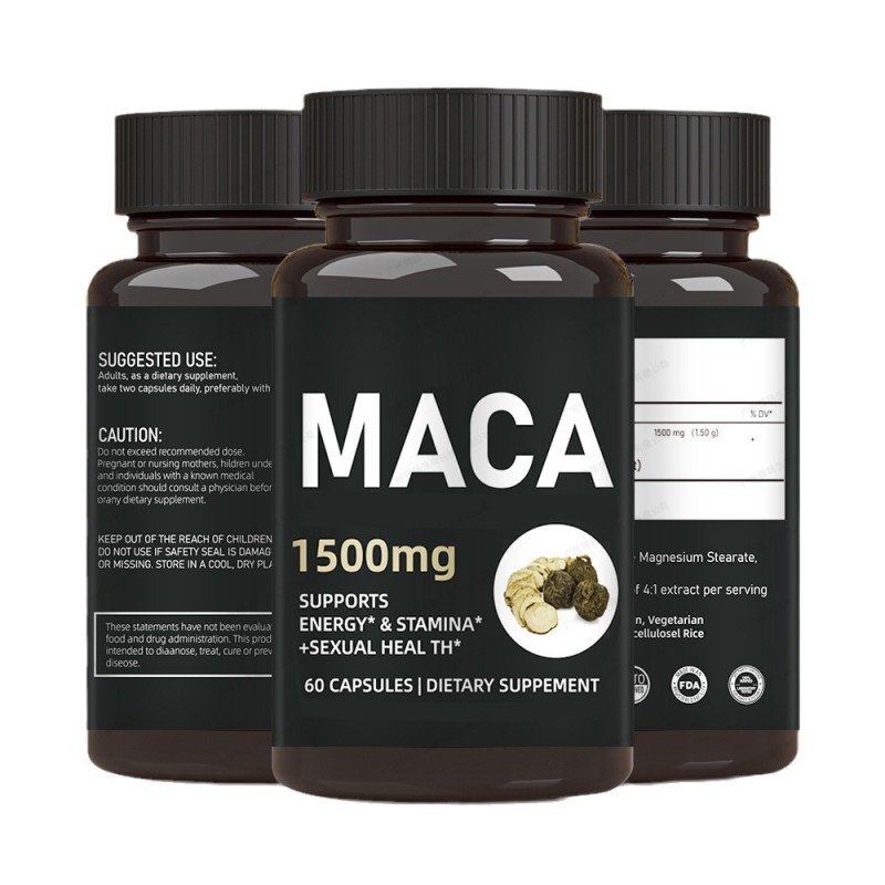 In Stock Maca Capsules 60 Vegetarian Adult-Friendly Hot Selling Cross-Border Supplement Ma/Ka Powder Dosage