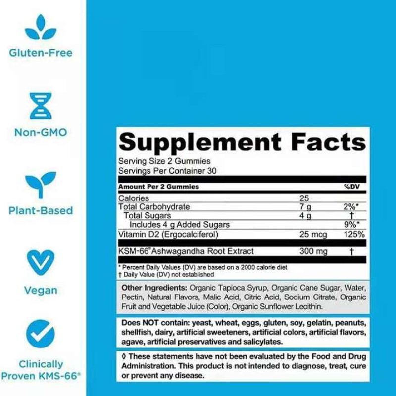South African Ashwagandha Gummies in Eggplant Apple Cider Vinegar Flavors Herbal Supplements for Adults Cross-Border Supply