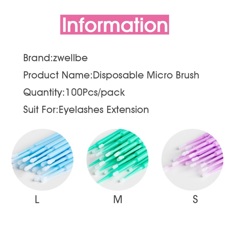 Eyelash Brush Supplier - 100PCS Disposable MicroBrush