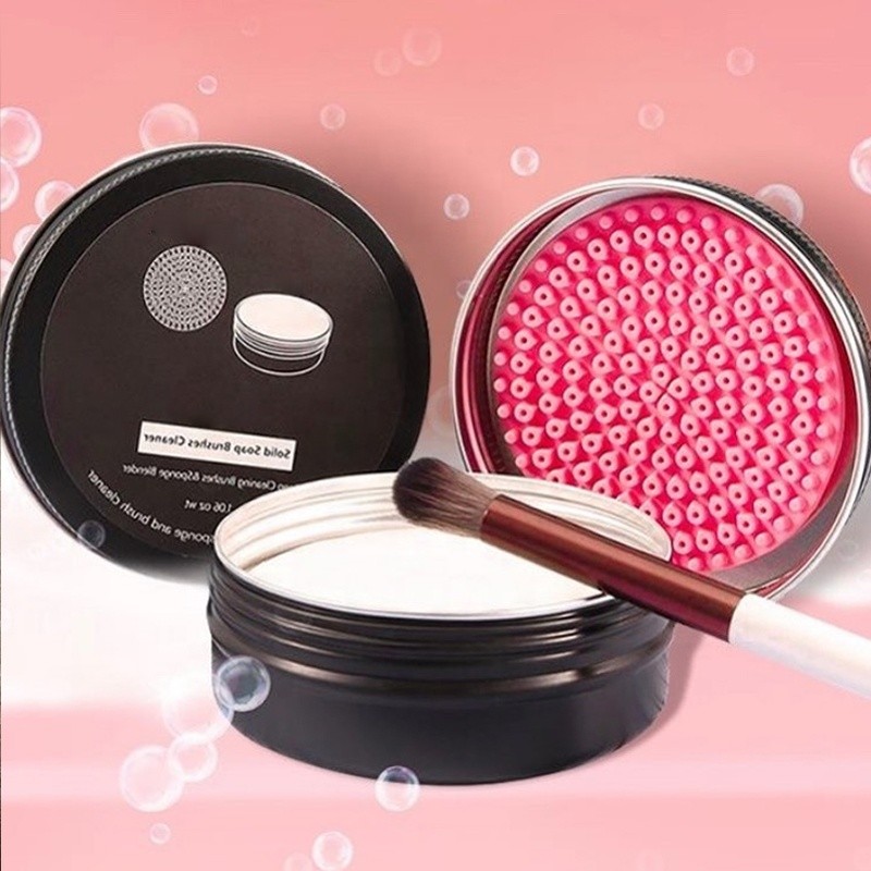 Private Label Makeup Brush Shampoo Soap Solid Brush Cleaning Sponges Brushes Cleaner