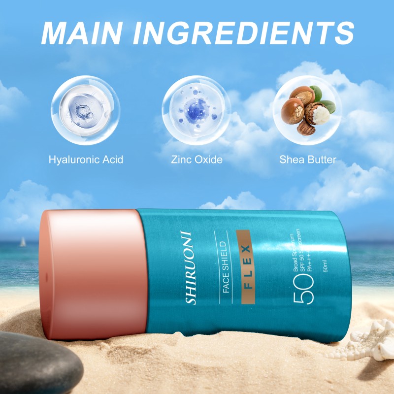 Private Label Skin Care Hyaluronic Acid Zinc Lightweight Gradual Color Blend Broad Spectrum Sunscreen Spf 50