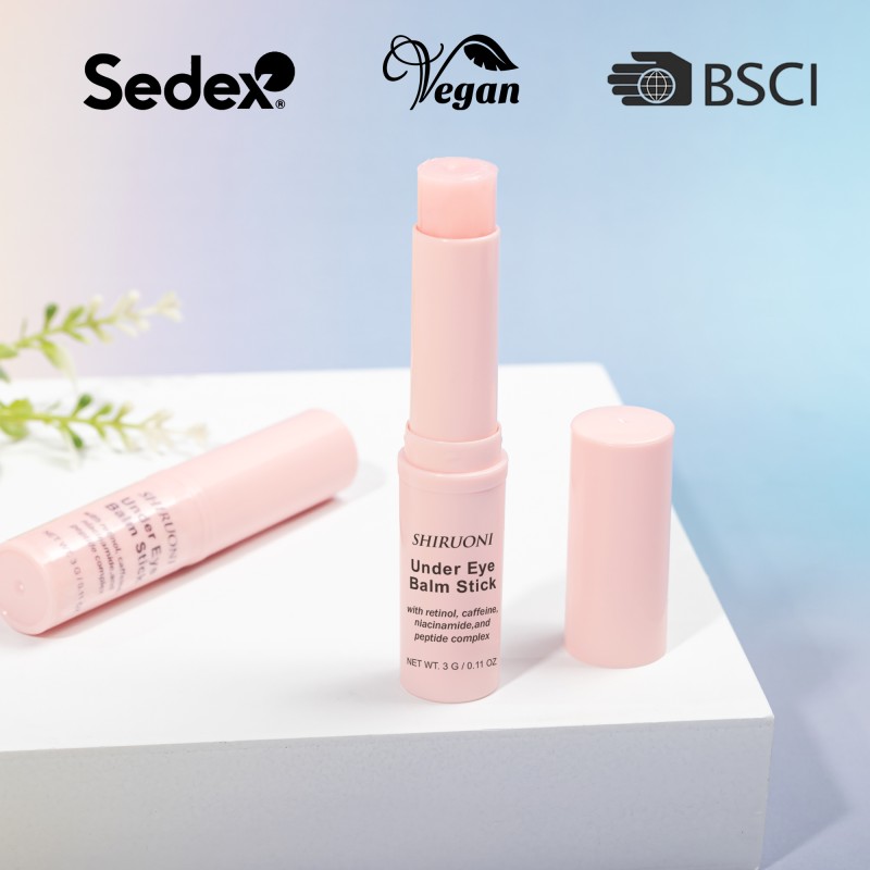 Free Samples Pink Eye Balm for Dark Circles Wrinkles  Rejuvenating Smoothing Hydrating Caffeine Under Eye Balm Stick