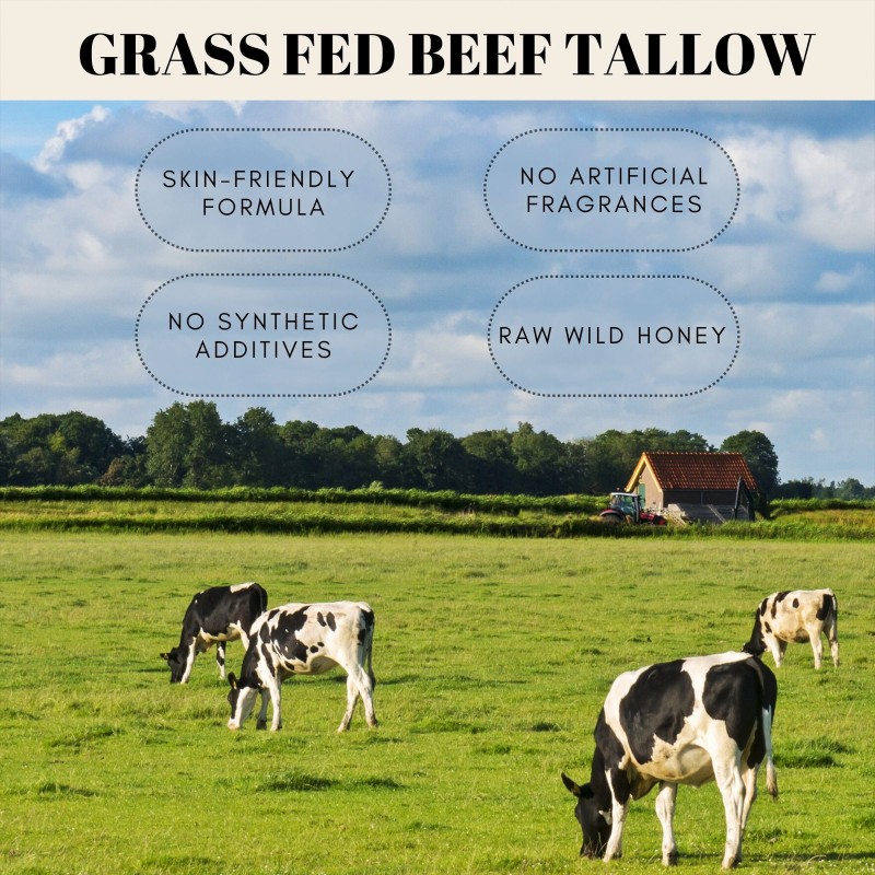 Private Label Natural Organic 100% Grass Fed Beef Tallow Skin Care Face and Body Cream Whipped Moisturizer