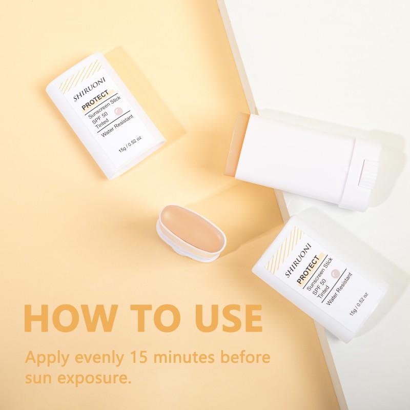 Free Sample Sunscreen for Face High Spf 50 Protection Water Resistant Mineral Vitamin E Tinted Sunscreen Stick