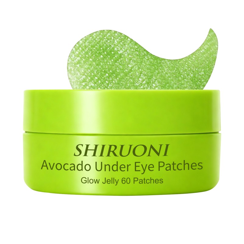 60 Patches Under Eye Mask Pads Glow Jelly Soothing Lighten Dark Circles Calming Reduce Puffiness Avocado Under Eye Patches