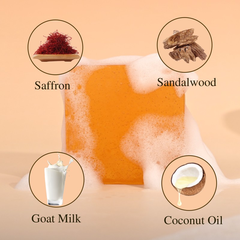 Private Label Soap Bar Lighten Acne Marks Soothing Oil Control Exfoliating Saffron Goat Milk Soap