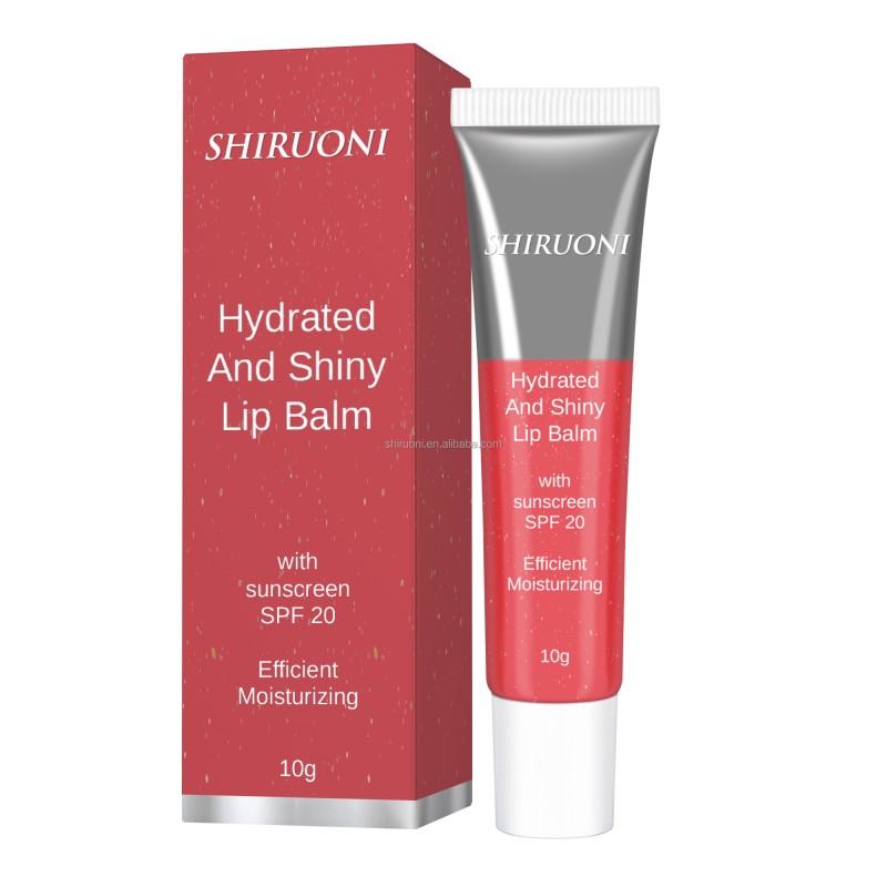 OEM SPF 20 Lip Gloss Hydrating Soothing Cucumber High Gloss Tinted Moisturizer for Dry Lips