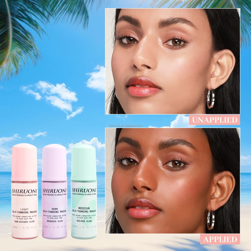 Private Label Natural Lightweight Quick Drying Whipped Formula Classic Tinted Self-Tanning Mousse