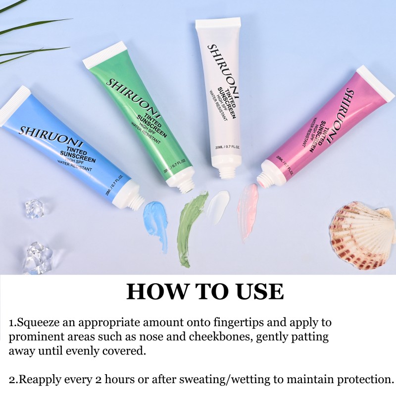 20 ML High Spf Uva Uvb Protection Waterproof Colored Sun Protection Zinc Sunscreen Tinted