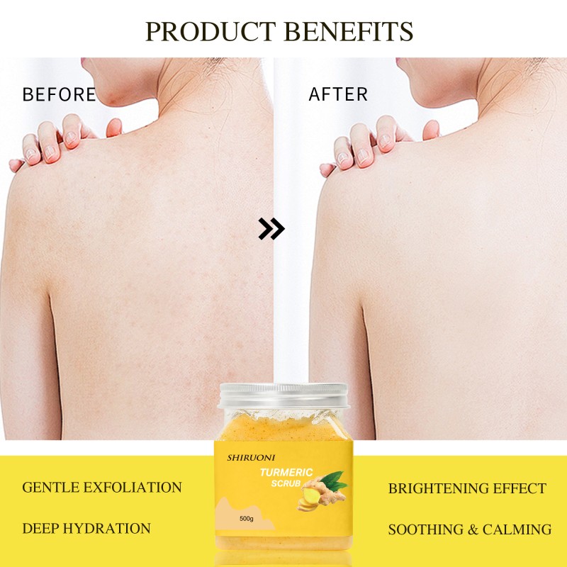 Private Label Turmeric Scrub Turmeric Coconut Oil Gentle Remove Dead Skin Cells Exfoliation Moisturizes Body Turmeric Scrub