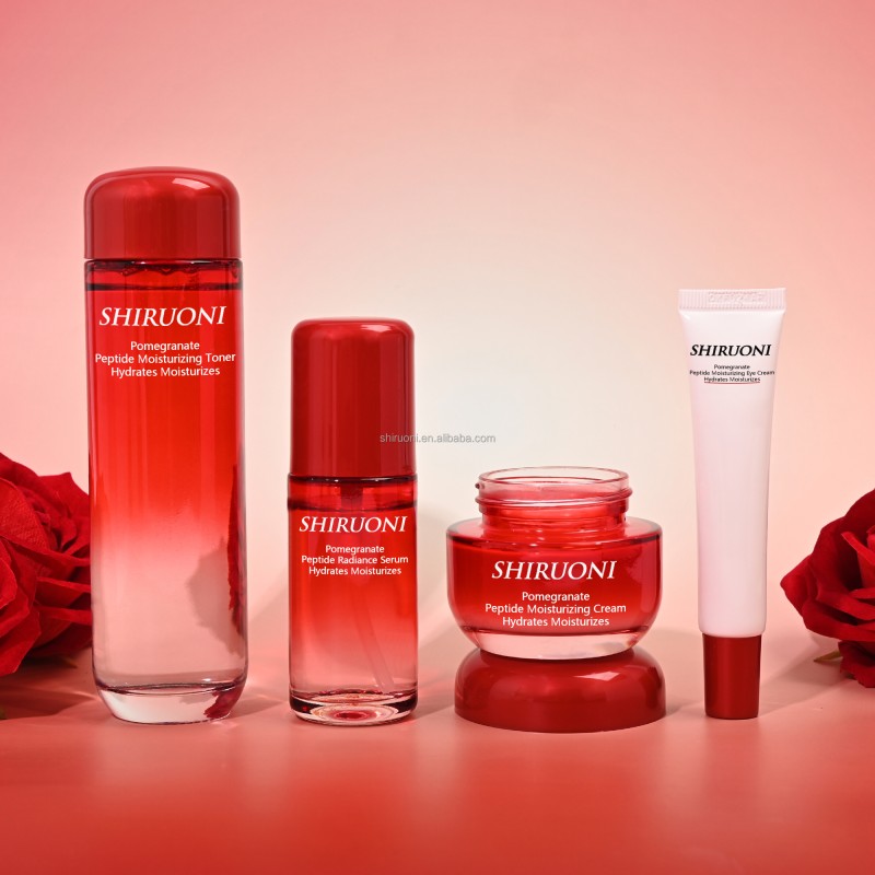 OEM Toner Serum Eye Cream Face Cream Moisturizes Hydrates Brightening Chamomile Shea Butter Caffeine Pomegranate Skin Care Set