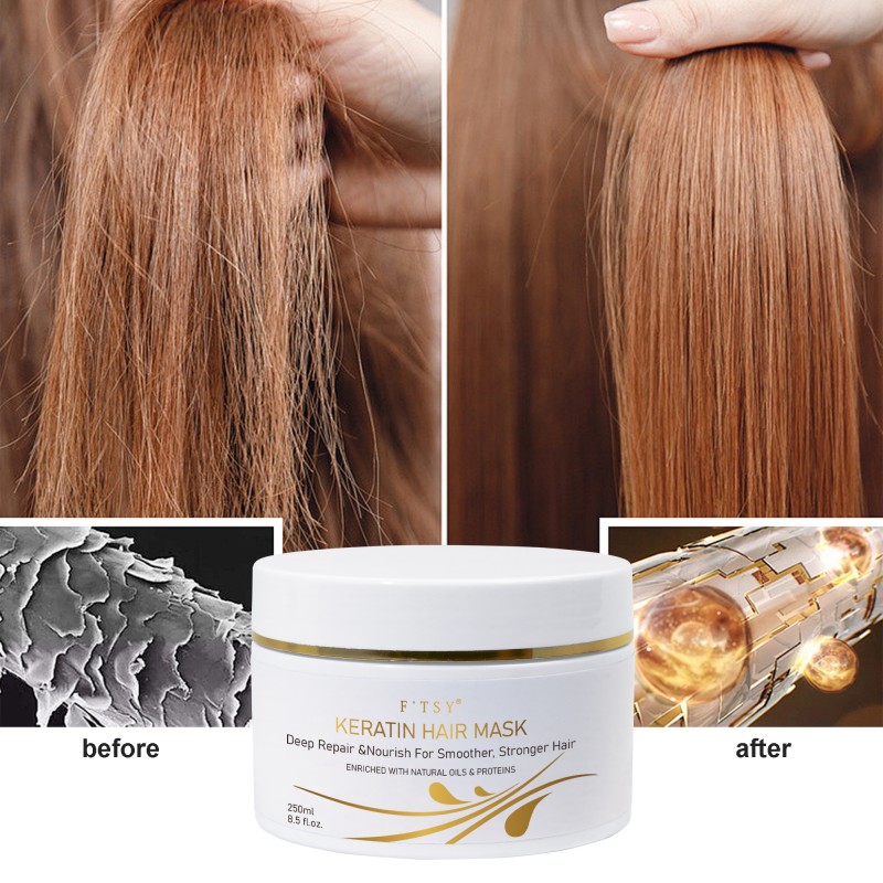 100% Natural Keratin Mud Hair Mask OME Private Label Custom Logo Frizz Control Nourish Smoother Deep Collagen Repair Cream Type