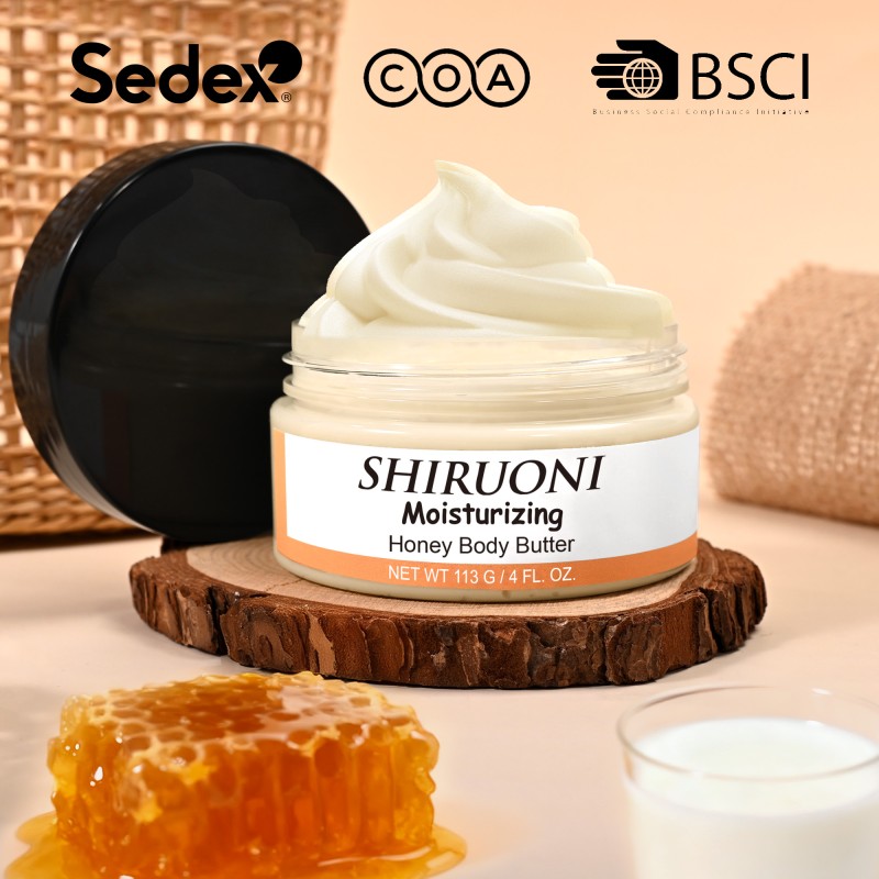 Custom Body Butter Wholesale Private Label Brightening Lightening Smoothing Deep Moisturizing Honey Body Butter Custom