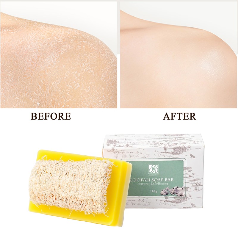 Private Label Body Care Exfoliating for Acne Removal Whitening Lemon Soap Loofah for Soap Bars