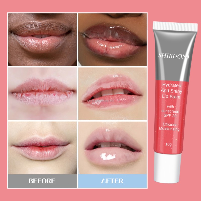 OEM SPF 20 Lip Gloss Hydrating Soothing Cucumber High Gloss Tinted Moisturizer for Dry Lips