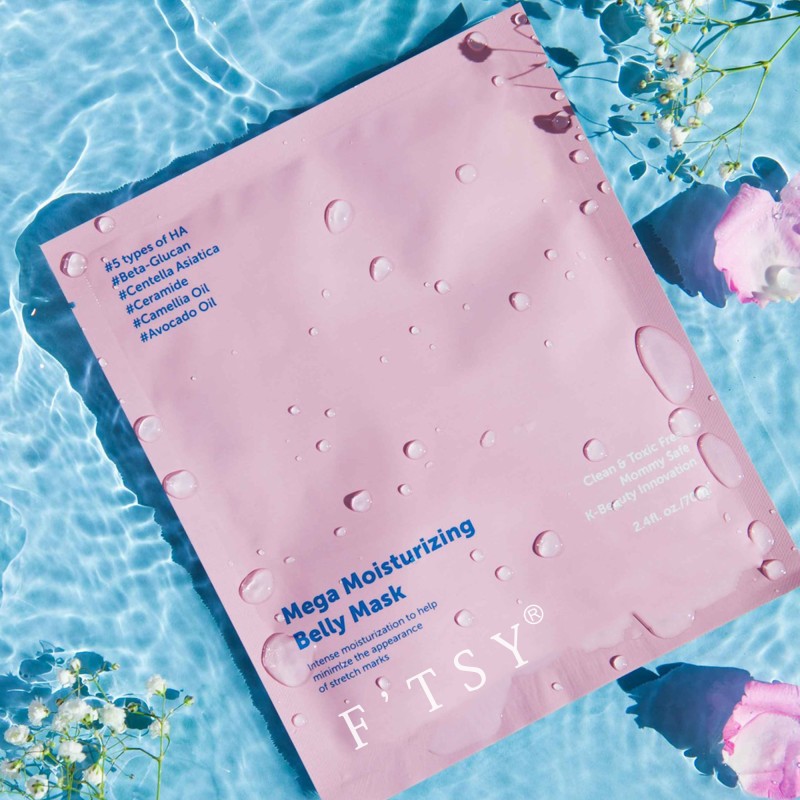 Private Label Against Stretch Mark Maternity Body Skin Care Moisturizing Hydrating Pregnant Soothing Belly Sheet Mask