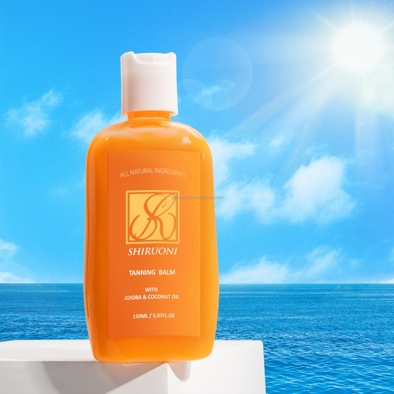 Private Label Natural Organic Intense Tanning Balm Hydrating Gel with Jojoba and Coconut Oil Botanical Outdoor Sunscreen