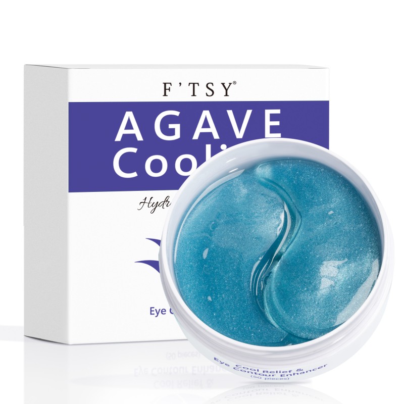 Private Label Cooling Under Eye Pads 30 Pairs Agave Cooling Hydrogel Eye Mask with Caffeine Hyaluronic Acid Niacinamide