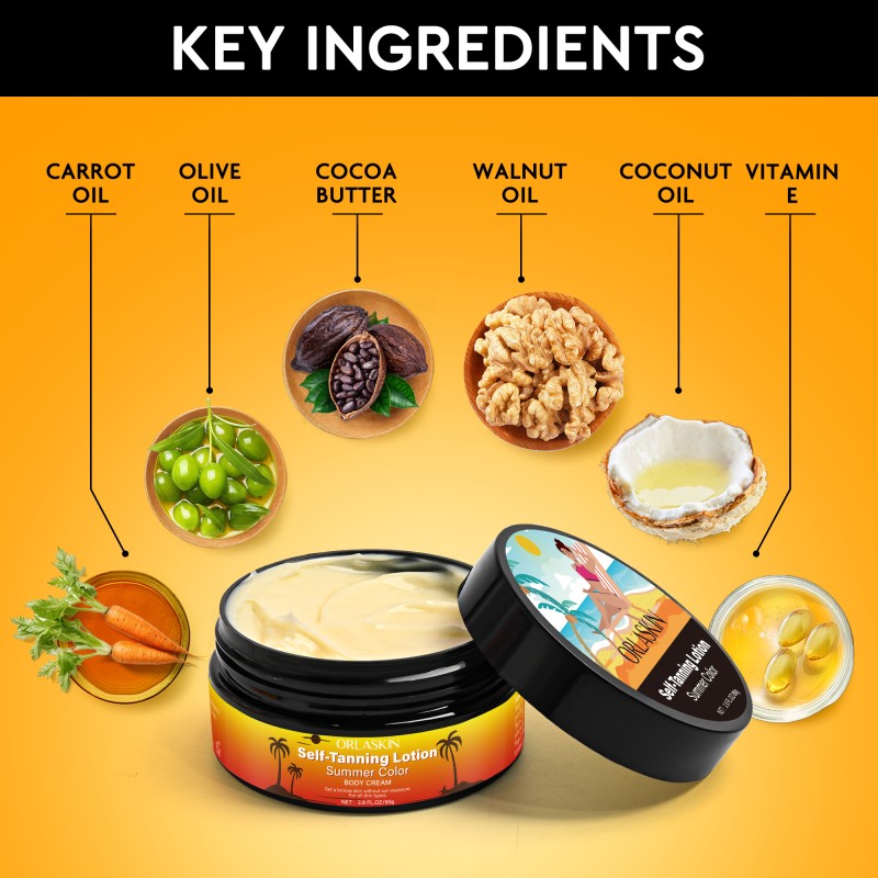 80G Long-Lasting Sunless Self Sun Dark Bronze Sunbed Tan Lotion Hydrating Bronze Tanning Cream