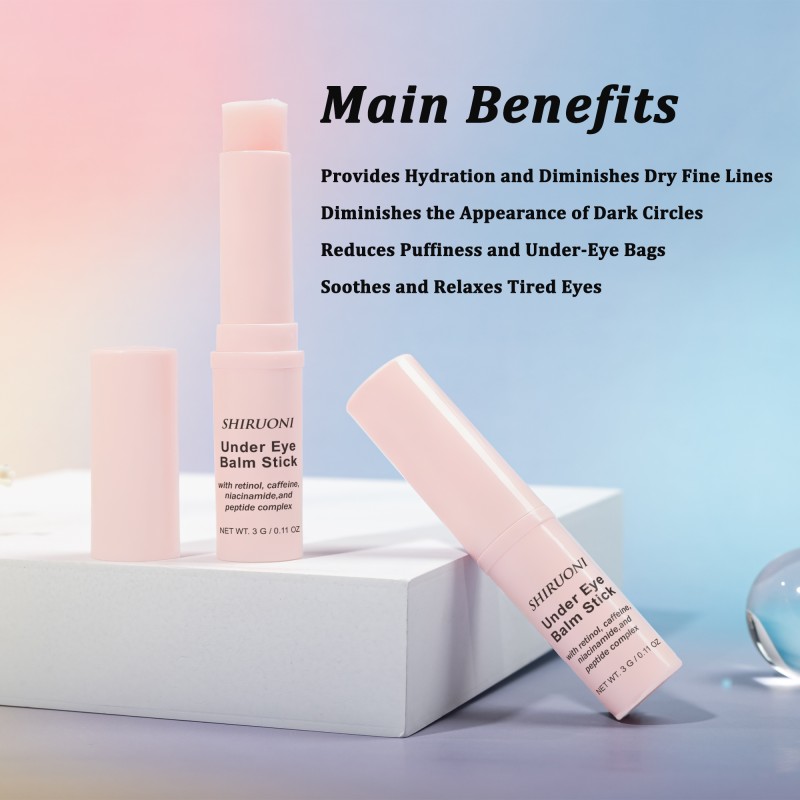 Free Samples Pink Eye Balm for Dark Circles Wrinkles  Rejuvenating Smoothing Hydrating Caffeine Under Eye Balm Stick