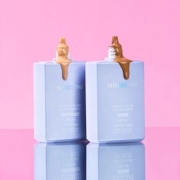 Private Label Glow Illuminating Sun Protection Sunscreen Tinted SPF50 Mineral Glow Serum Drops