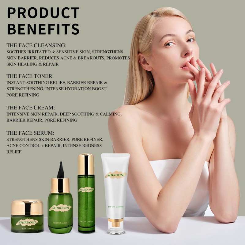Free Sample Centella Serum Cream Toner Cleanser Calming Soothing Hydrating Centella Skin Care Set