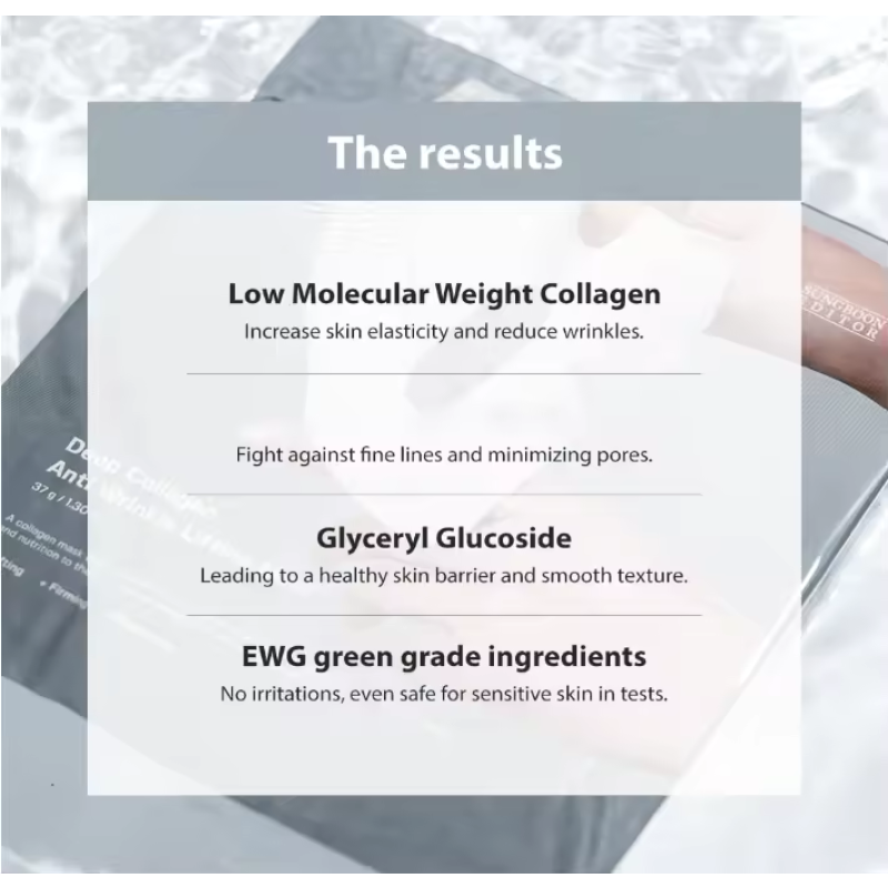 Custom LOGO Bio Collagen Face Mask Korean Skincare Deep Collagen Anti-Wrinkle Lifting Facial Sheet Masks