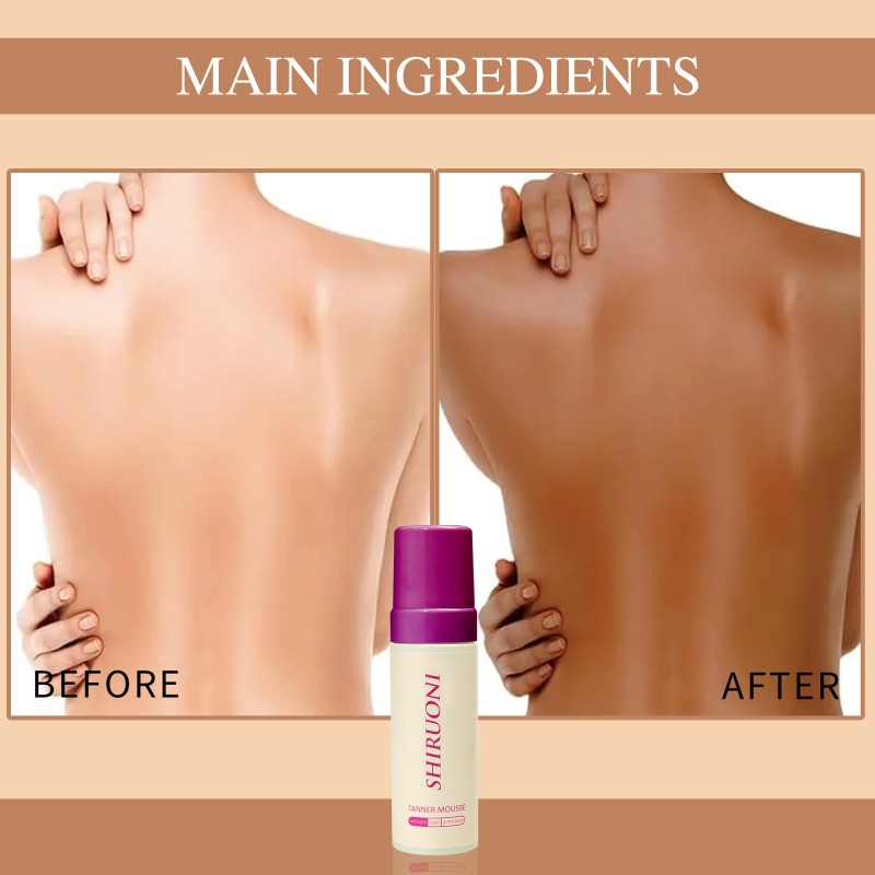 Private Label Long-Lasting Tanner Lightweight Moisturizing Shea Butter Instant Ultra Dark Self Tan Mousse