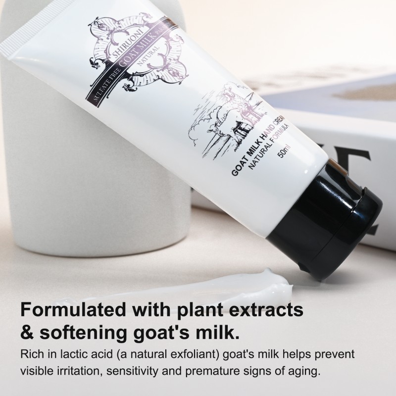 Private Label Travel Size Daily Moisturizing Dry Skin Goat Milk Vanilla Hand & Body Cream