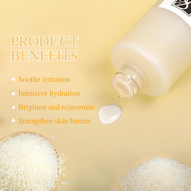Private Label Facial Rice Milk Toner Shrinking Anti Aging Fine Line Puffiness Hydrating Brightening Toner