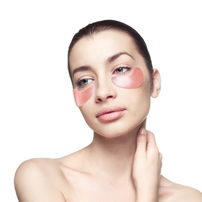 Reduce Eye Bag Dark Circle Collagen Hydrogel Mask Under Pink Gel Gold Eye Patches