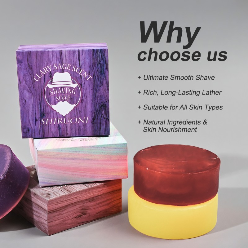 Wholesale Soap Bar With Brush Sandalwood Moisturizing Protective Smooth Shaving Soap for Men