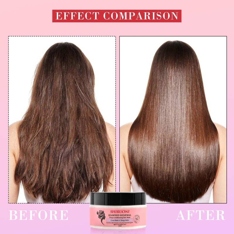 Wholesale Deeply Moisturizes Reduces Breakage Cocoa Mango Butter Seaweed Renewal Hair Mask Treatment