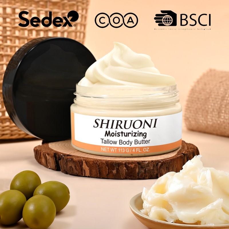 Free Samples Body Butter Custom Whitening Smoothing Long Lasting Moisturizing Tallow Body Butter Wholesale Private Label