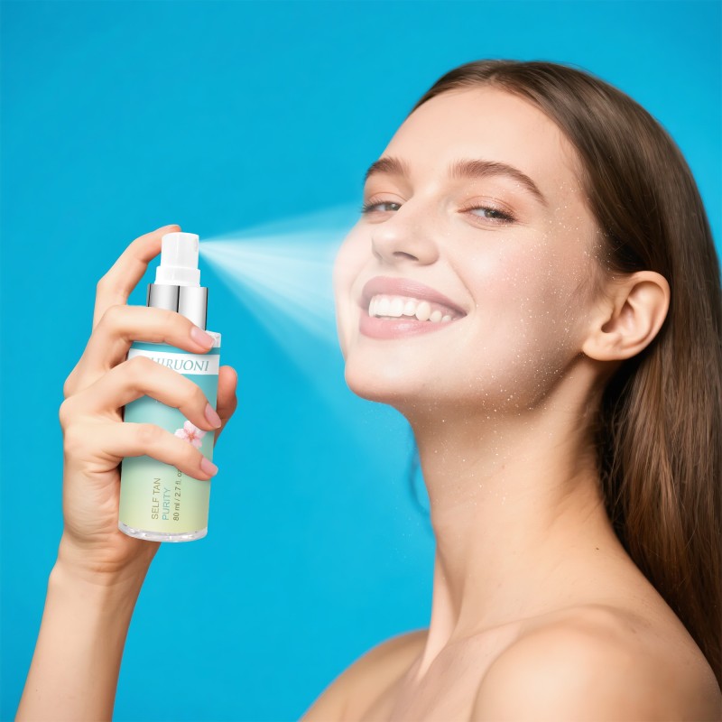 Private Label Spray Tan Hyaluronic Acid Hydrating Sunless Glow Face Deep Dark Tanning Spray