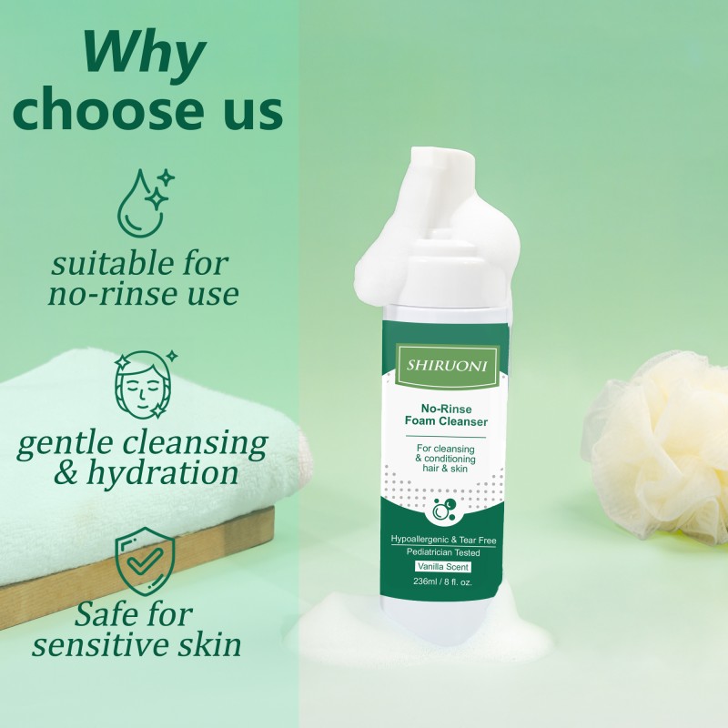 Wholesale Shampoo Body Cleanser for Sensitive Skin Long-Lasting Moisturizing Hydrating No-Rinse Foam Cleanser