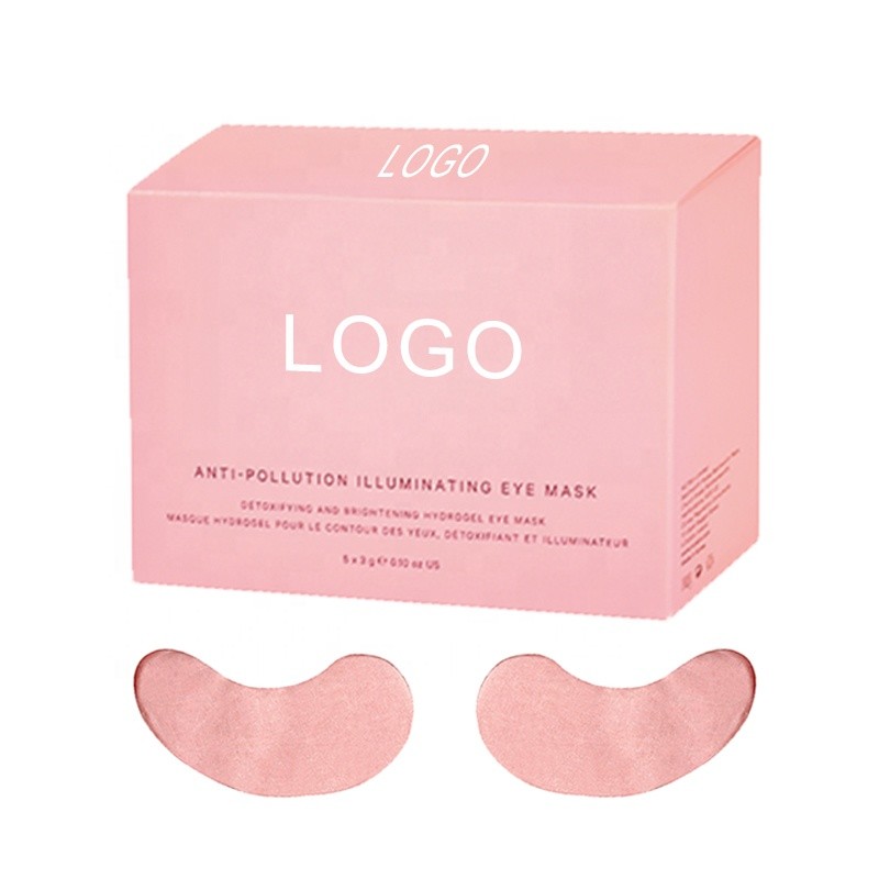 Reduce Eye Bag Dark Circle Collagen Hydrogel Mask Under Pink Gel Gold Eye Patches