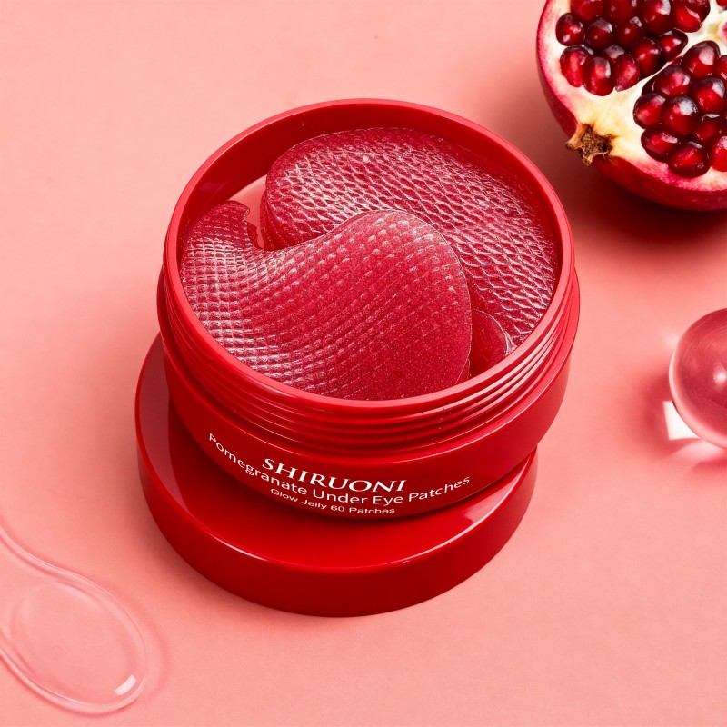 Custom Anti Aging Under Eye Mask Deep Hydration Reduces Puffiness Moisturizing Soothing Pomegranate Eye Patches Collagen