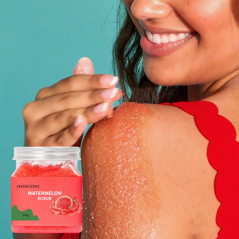 Private Label Watermelon Scrub Body Hand Foot Scrub Watermelon Sugar Shea Butter Soothes Moisturizes Body Watermelon Scrub