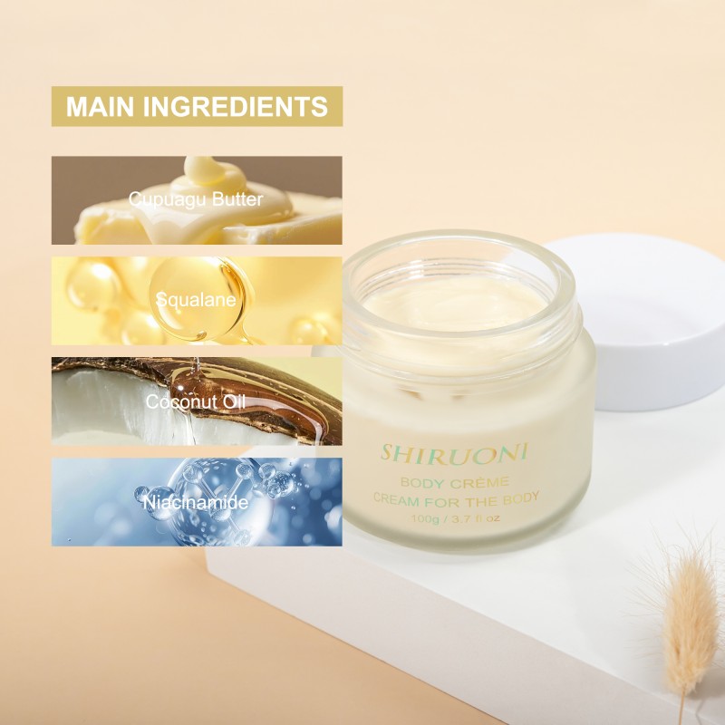 Custom Lightening Body Cream Long-Lasting Hydration Cdsonut Oil Private Label Moisturizing Whipped Body Butter