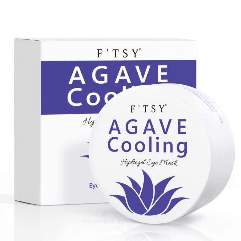 Private Label Cooling Under Eye Pads 30 Pairs Agave Cooling Hydrogel Eye Mask with Caffeine Hyaluronic Acid Niacinamide